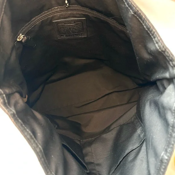 Coach Tote Signature Turn Lock Black Scarlet - Picture 9 of 14